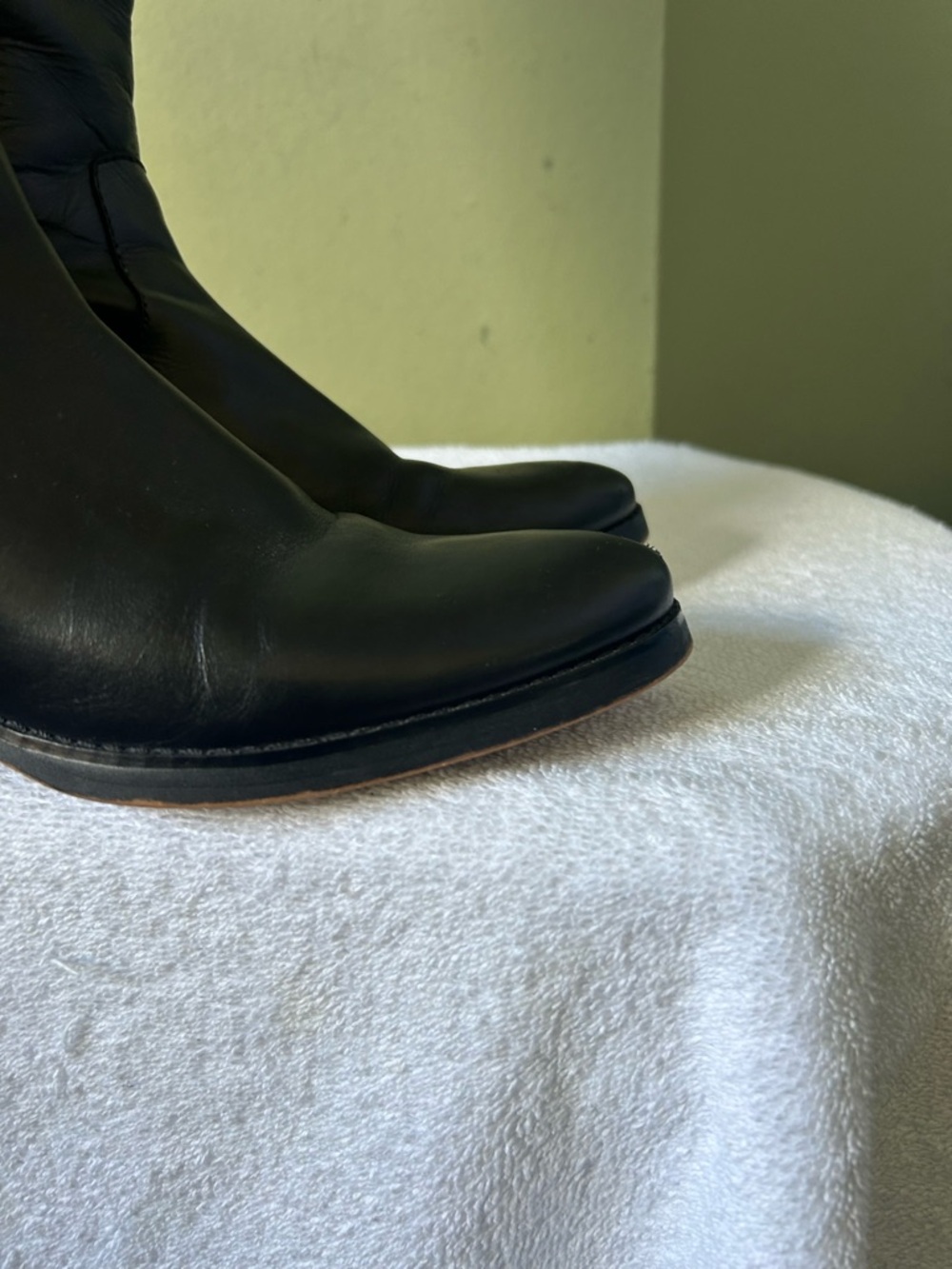 Michael Kors Black Leather Tall Boots with Brown Cuff and Gold MK - Picture 4 of 15